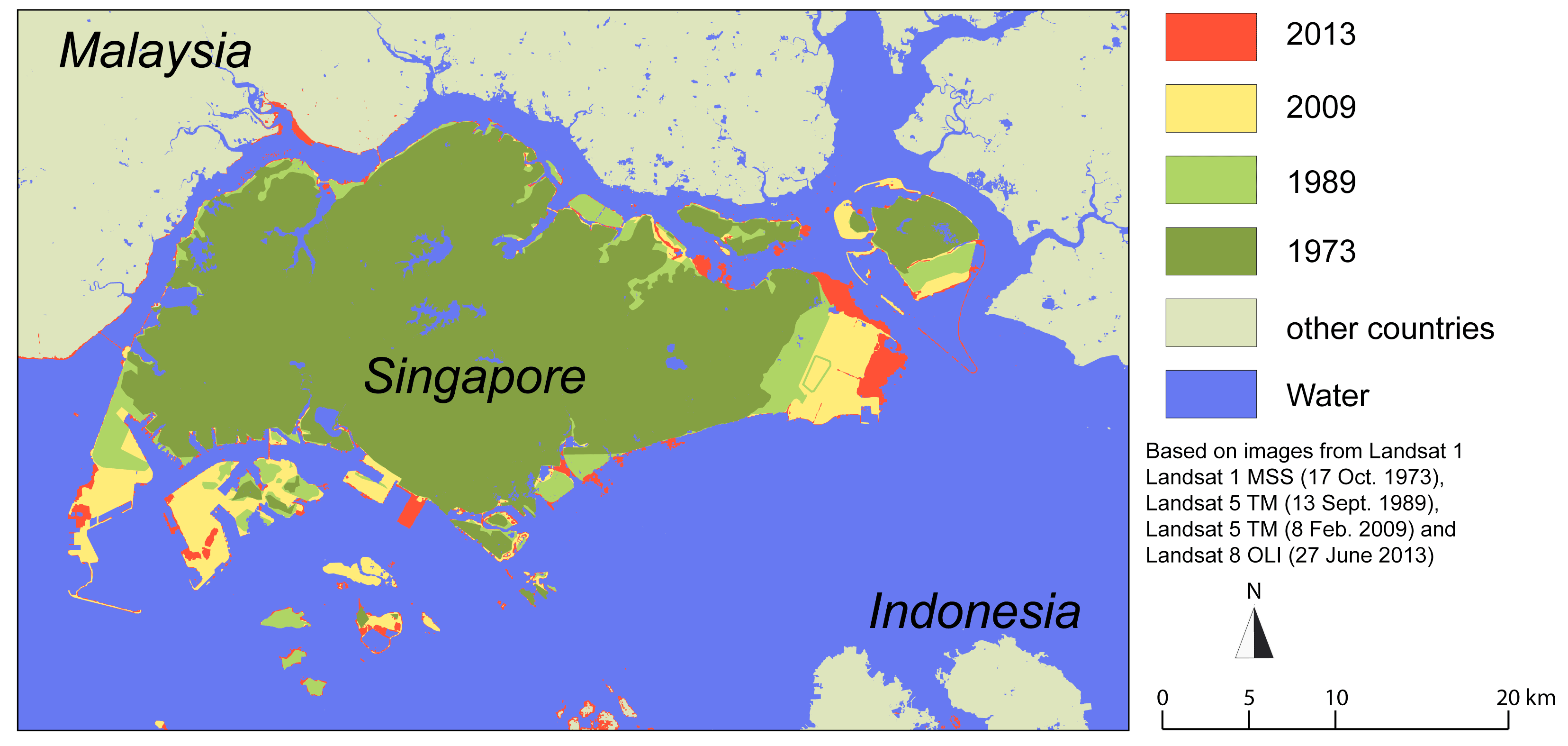 UNEP / carte de l'expansion de Singapour