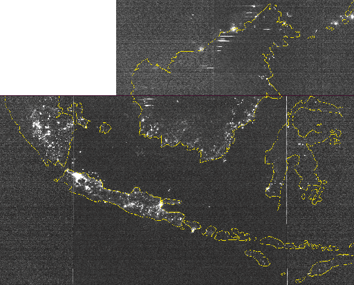 Figure 3 DMSP OLS nighttime visible image from NOAA