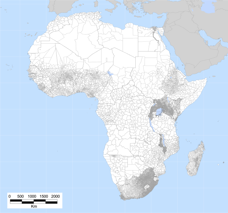 Adminstrative units used in the Africa map